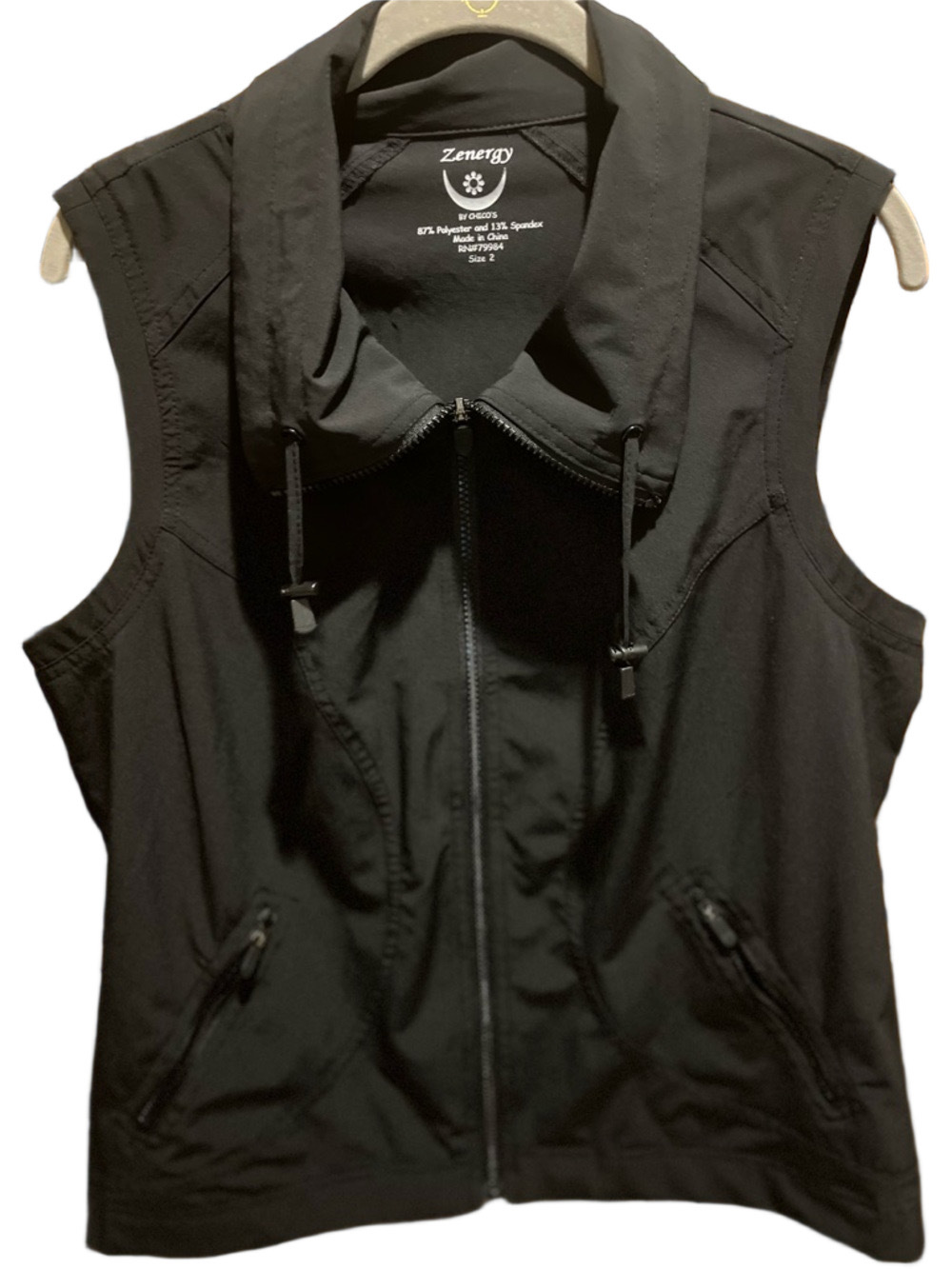 63. WOMENS CHICO’S ZENERGY 2/L DETAIL VEST
